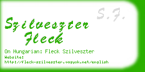 szilveszter fleck business card